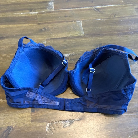 Victoria’s Secret Dream Angels Lined Demi Bra Blue Lace Padded 34C Sexy - Picture 2 of 4